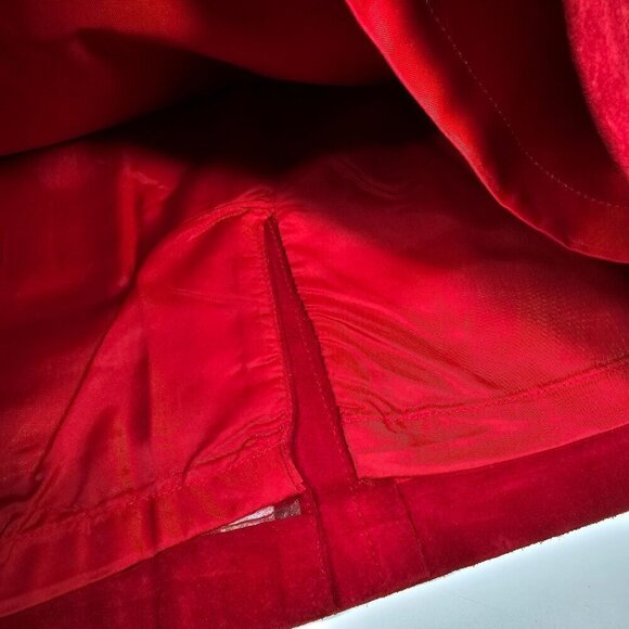 Evan Davies Vintage Suedes Mini Skirt‎ Pleated Slit Back Pockets Red 8 Petite - Picture 6 of 11